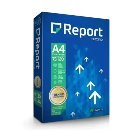 PAPEL SULFITE A4 BRANCO REPORT PREMIUM 500 FOLHAS 75G CX 10 UNID