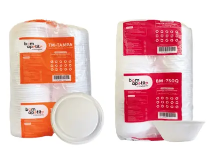 Kit Pacotes de Marmitex de Isopor 750ml com tampa Bom Apetite com 100 unidades - BM102